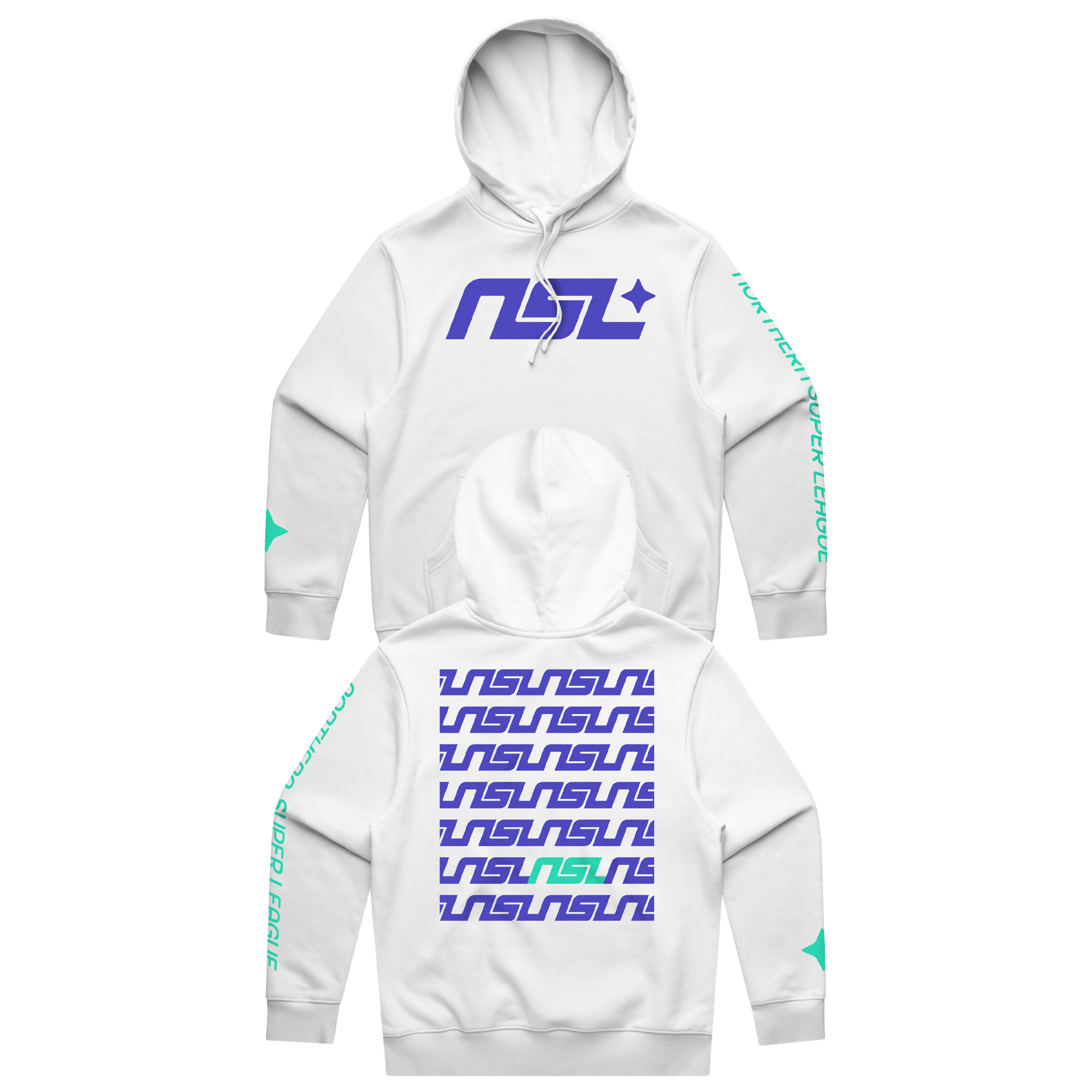 NSL - Logo Unisex Hoodie - White
